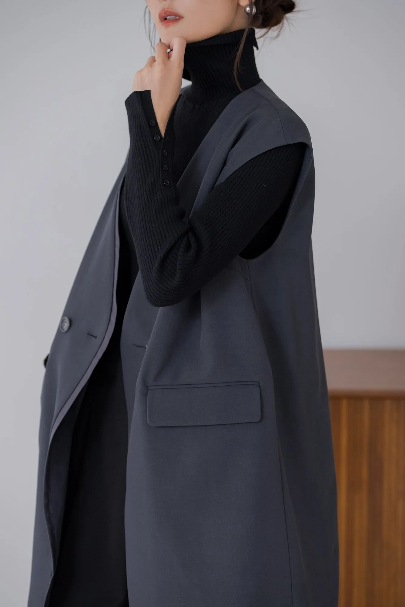 【1月10日(金)20:00〜 再販予約開始】レイヤード風ジレ｜LAYERED GILET