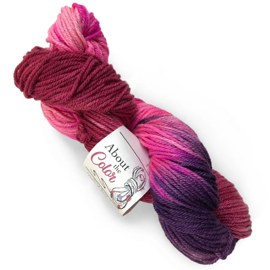 About The Color - Purple Butterfly, Hand Painted Worsted Silk & Merino Yarn