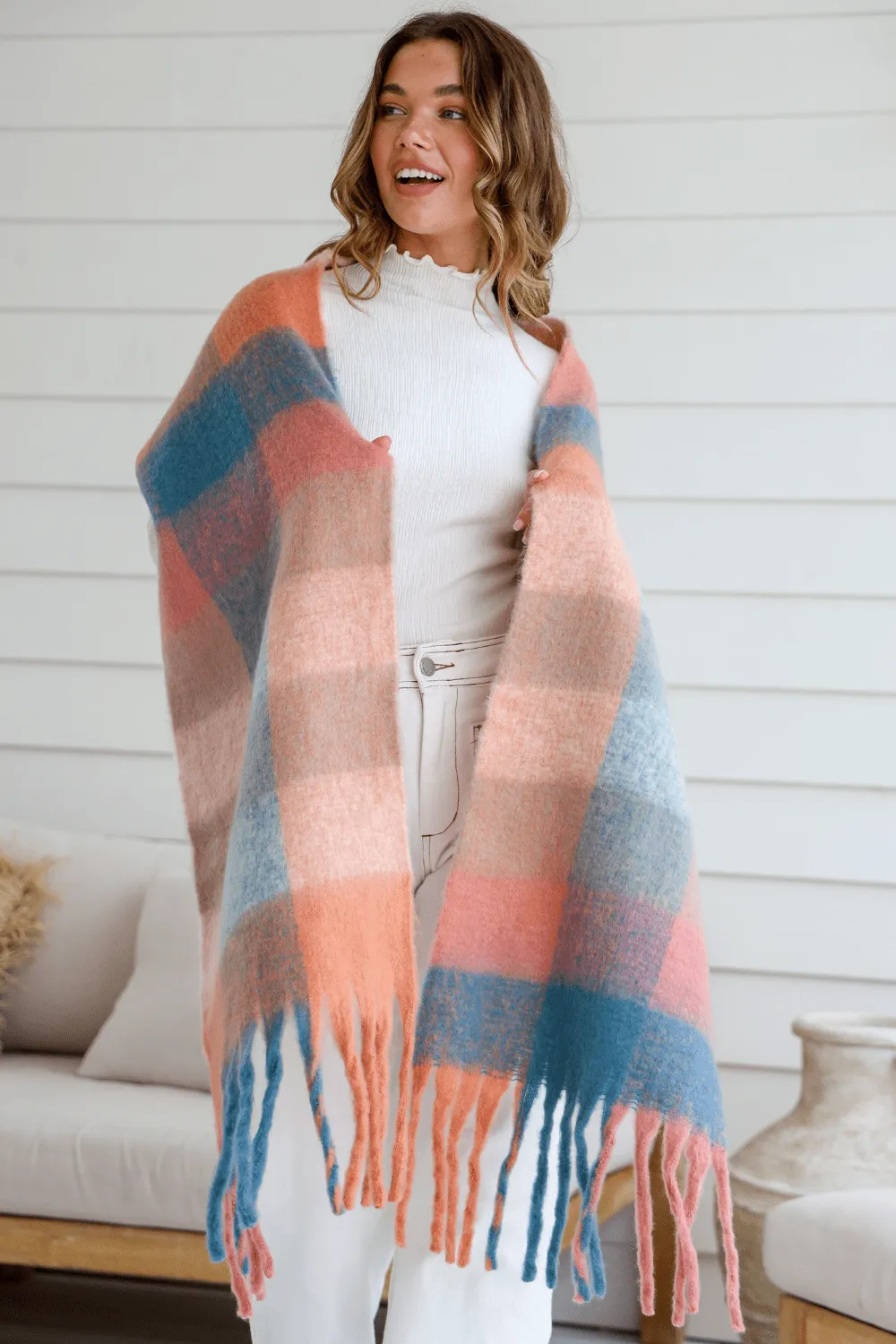 Arna Chunky Soft Check Scarf