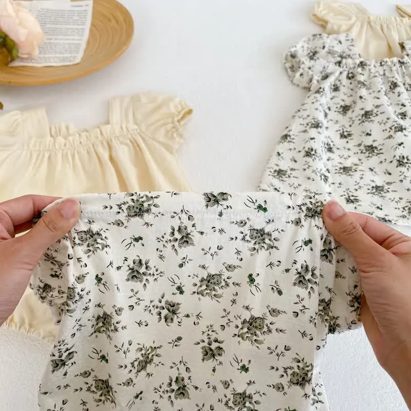 Baby Flowers Vintage Bodysuit with Sister Dress