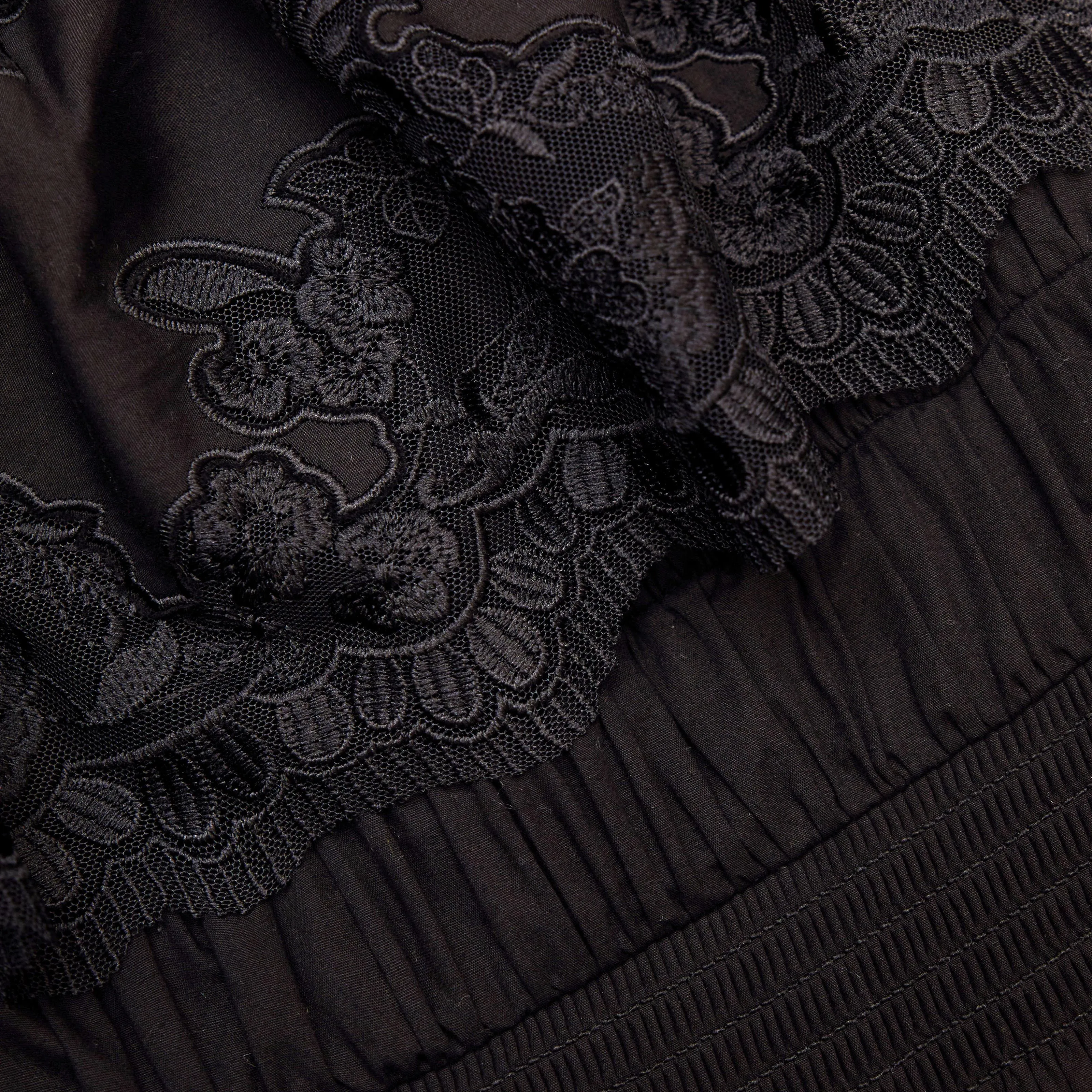 Black Cotton Midi Dress
