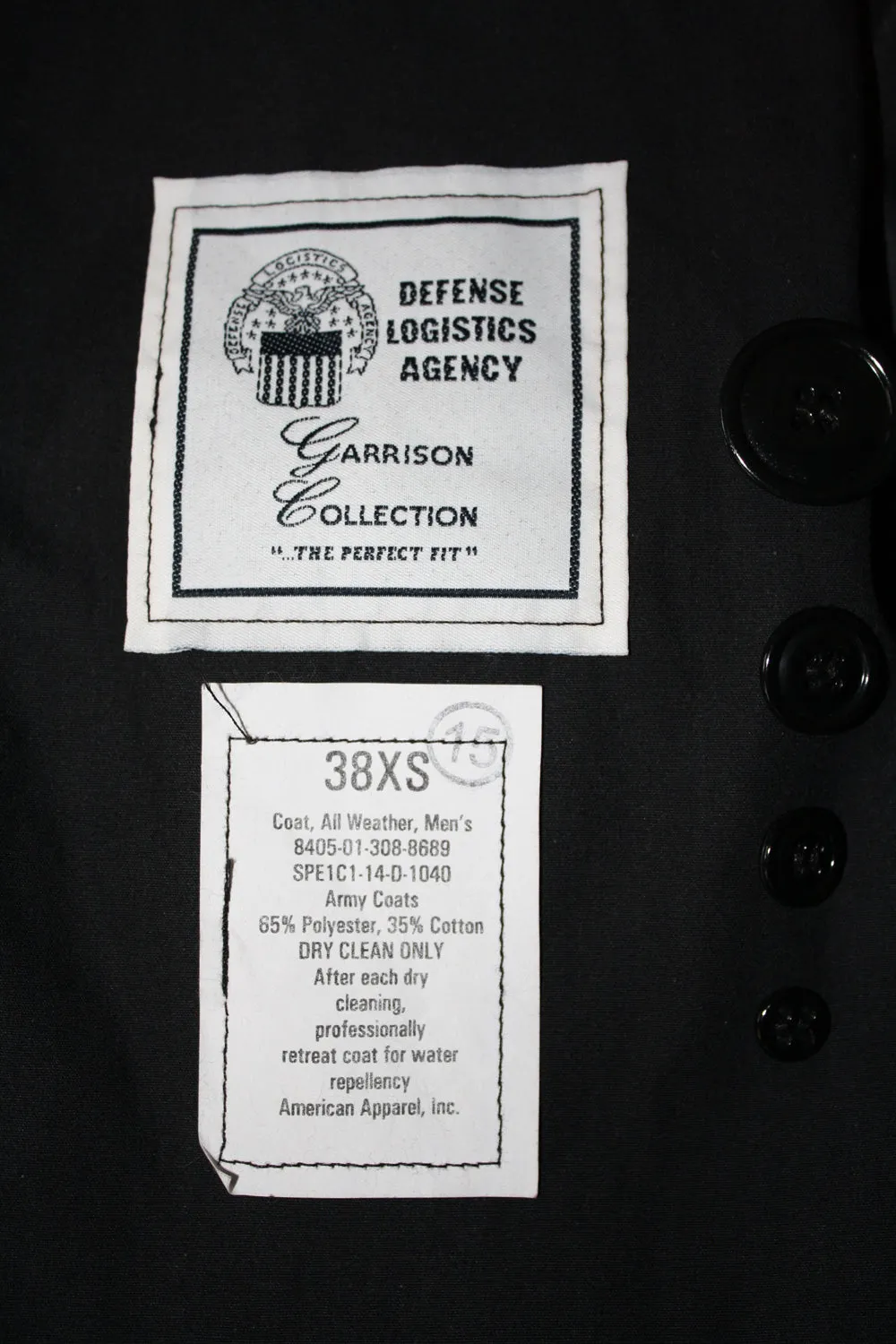 BLOWOUT SALE Raincoat - New Double Breasted Military Trench w/liner - Black