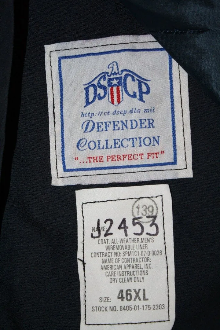 BLOWOUT SALE Raincoat - New Double Breasted Military Trench w/Liner - Navy