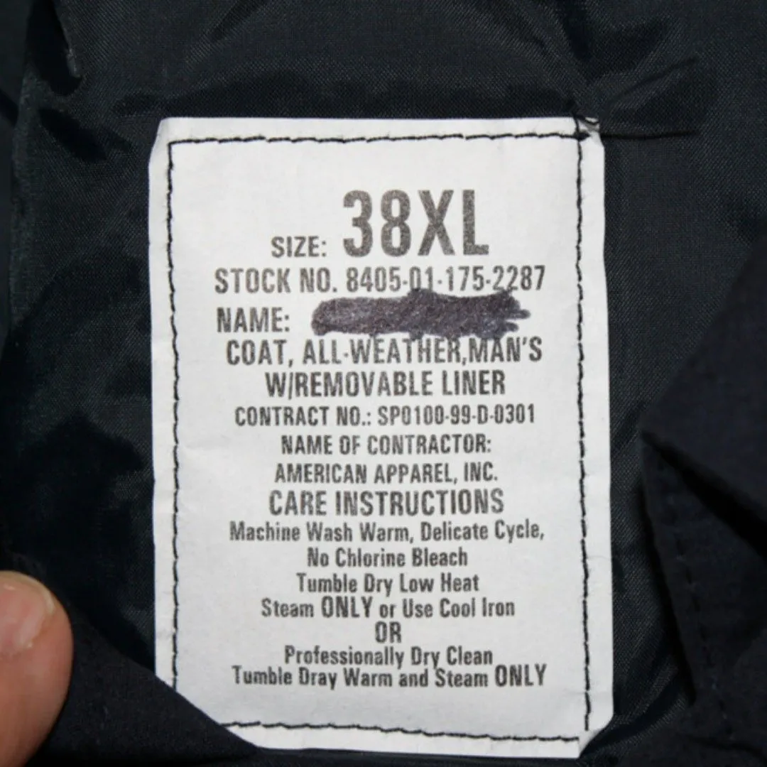 BLOWOUT SALE Raincoat - New Double Breasted Military Trench w/Liner - Navy