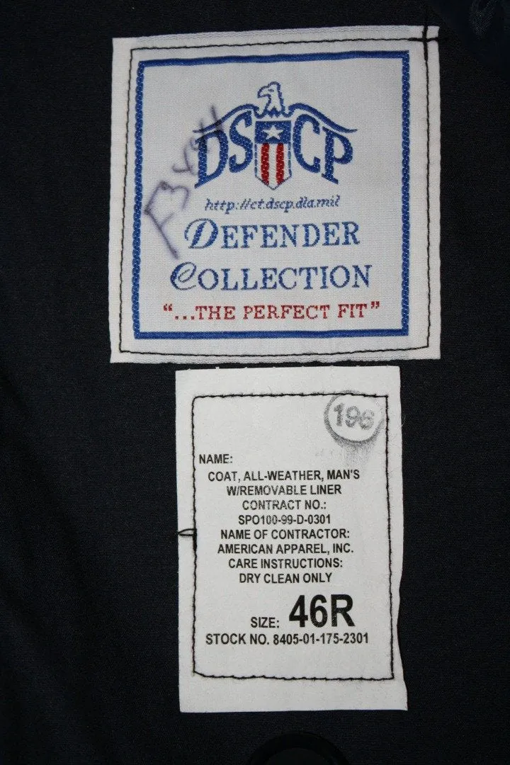 BLOWOUT SALE Raincoat - New Double Breasted Military Trench w/Liner - Navy