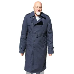 BLOWOUT SALE Raincoat - New Double Breasted Military Trench w/Liner - Navy