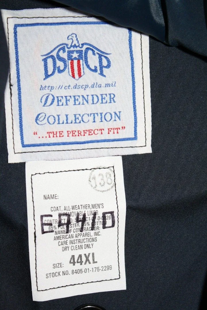 BLOWOUT SALE Raincoat - New Double Breasted Military Trench w/Liner - Navy