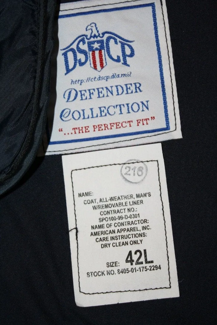 BLOWOUT SALE Raincoat - New Double Breasted Military Trench w/Liner - Navy