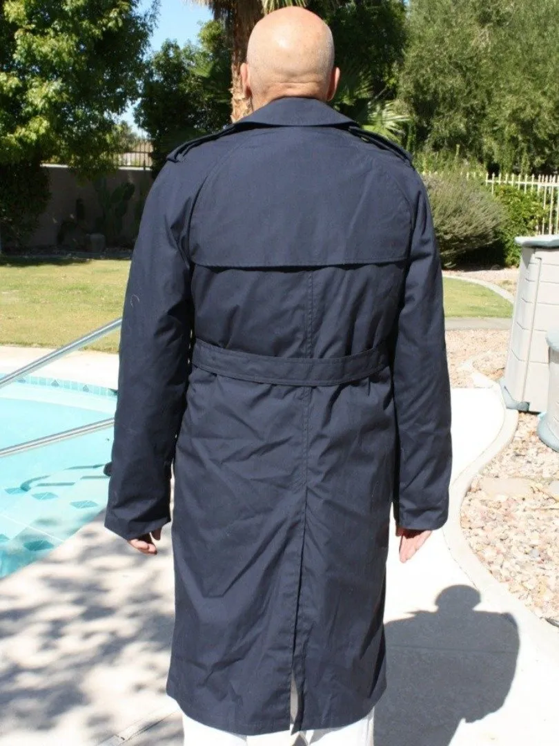 BLOWOUT SALE Raincoat - New Double Breasted Military Trench w/Liner - Navy