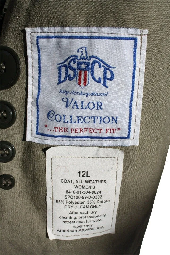 BLOWOUT SALE USED Raincoat - Double Breasted Women's Trench w/liner - Sage