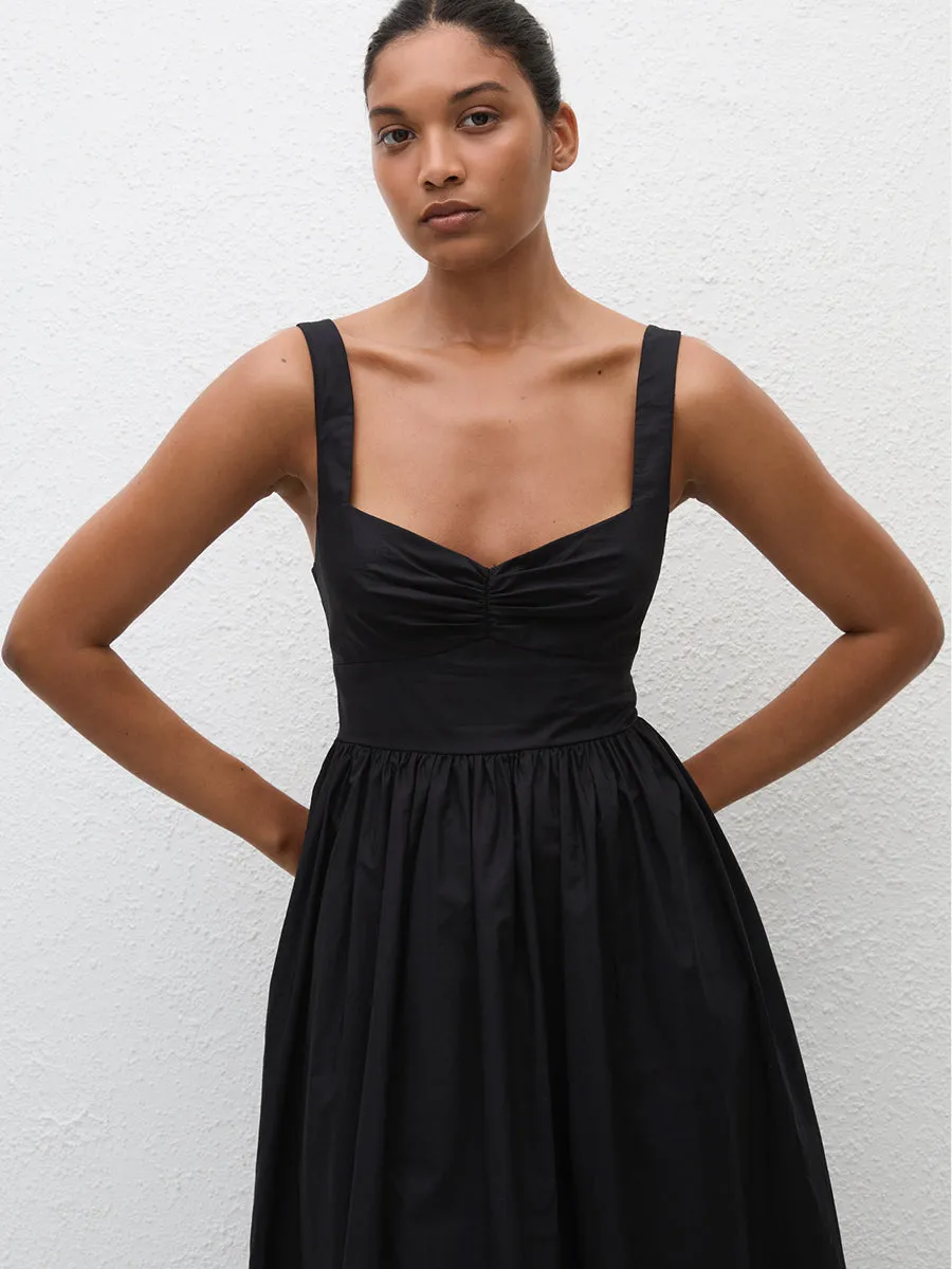 Bralette Midi Dress in Black