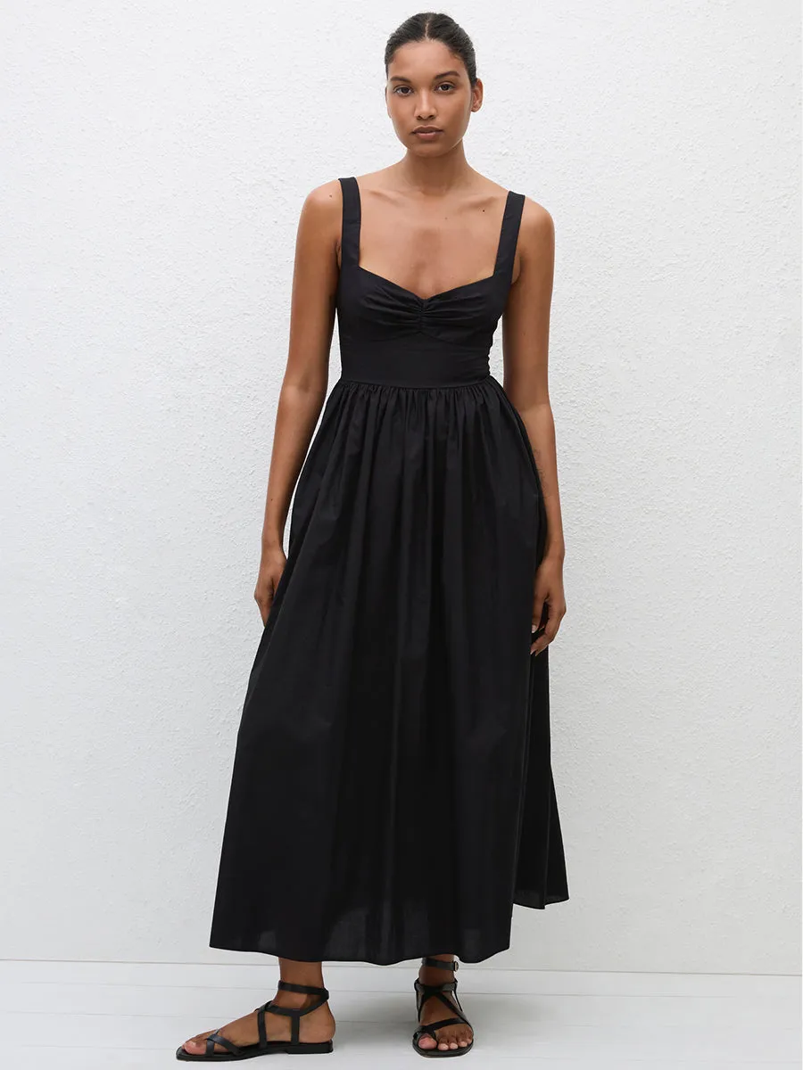 Bralette Midi Dress in Black