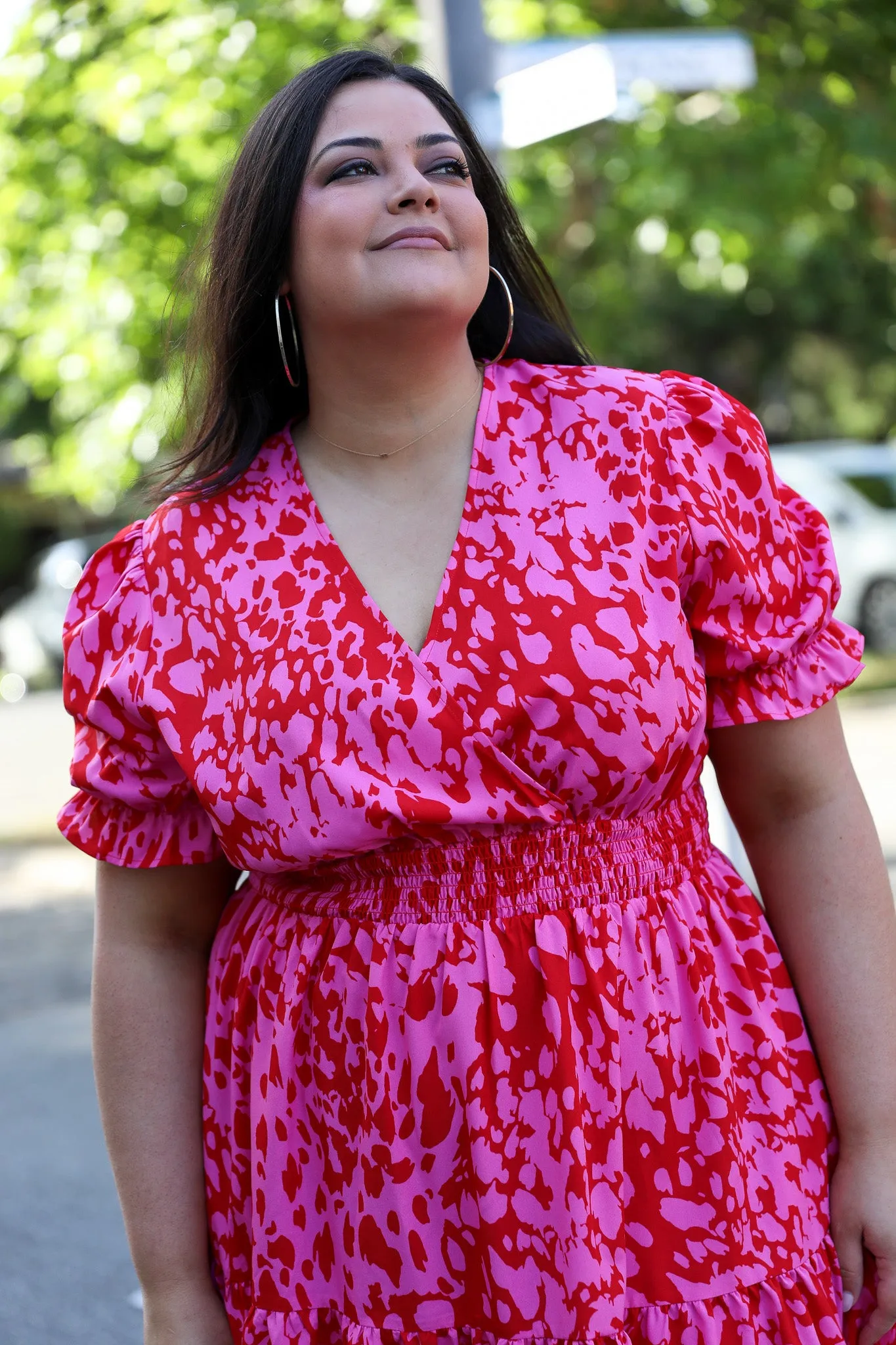 Dina Dress - Hot Pink Floral