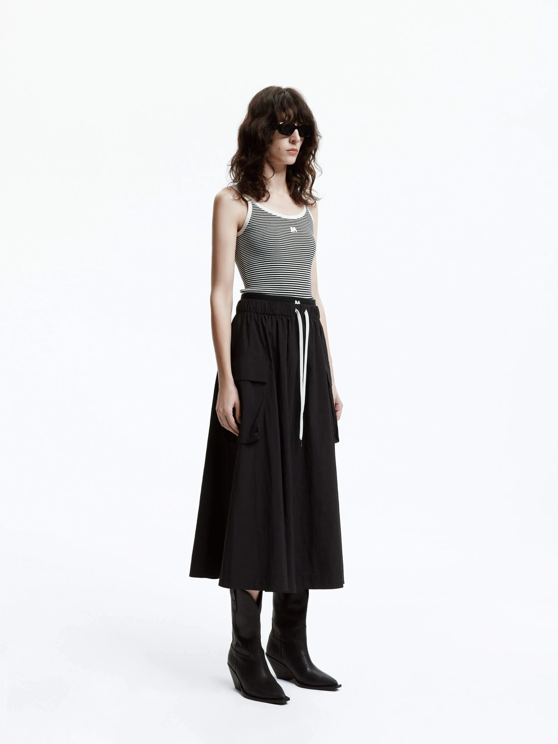 Double Waist Midi Skirt
