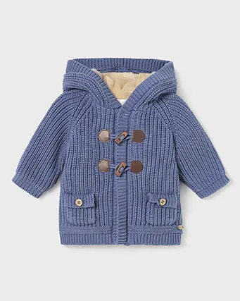 Fur Lined Toggle Jacket - Blue