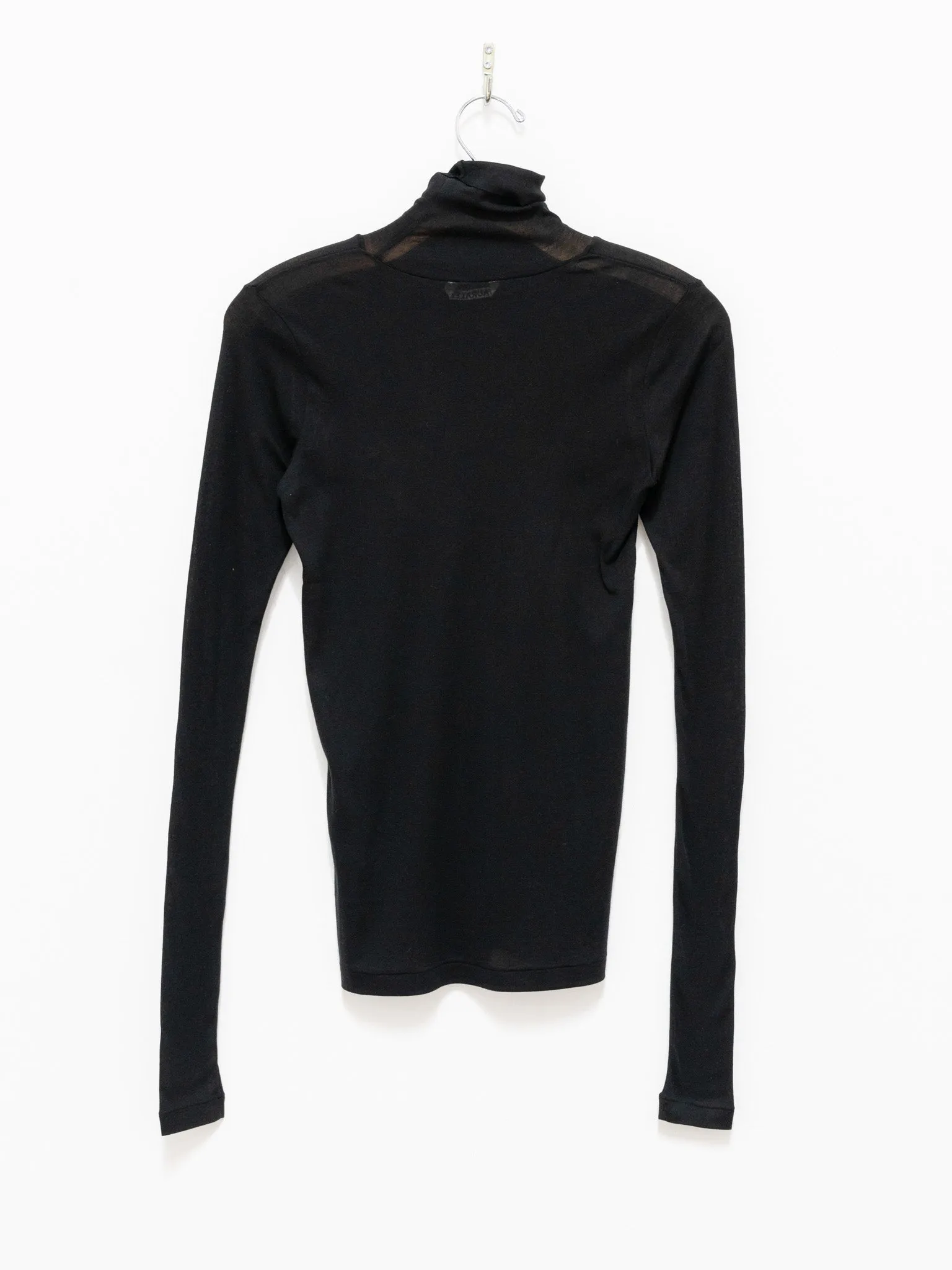 High Gauge Sheer Rib Turtleneck - Black