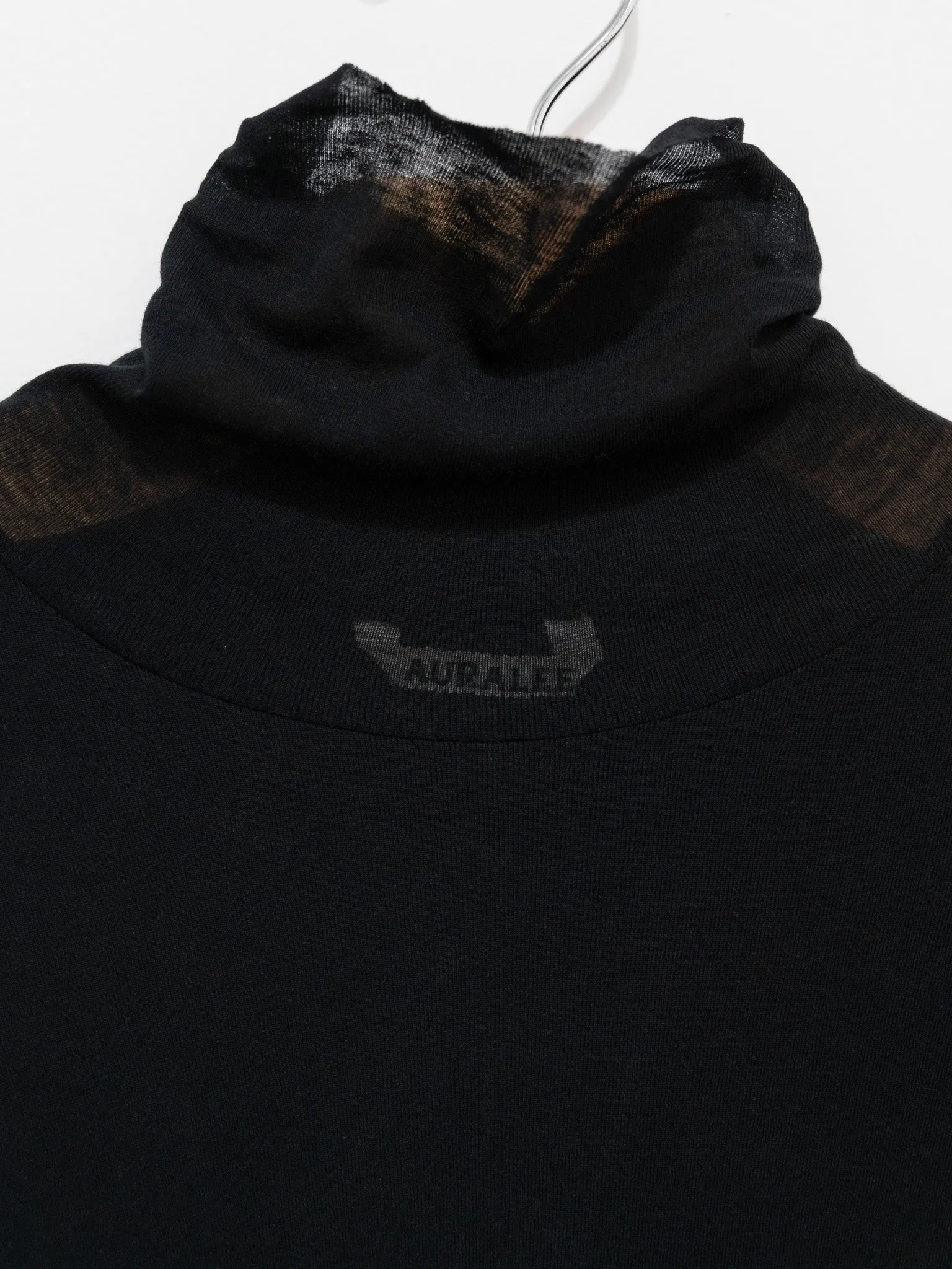High Gauge Sheer Rib Turtleneck - Black