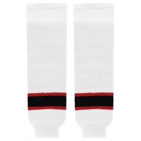 K1 Sportswear New Jersey Devils White Knit Ice Hockey Socks