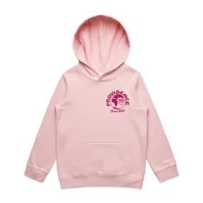 Kids Globe Logo Hoodie - Pink Maroon