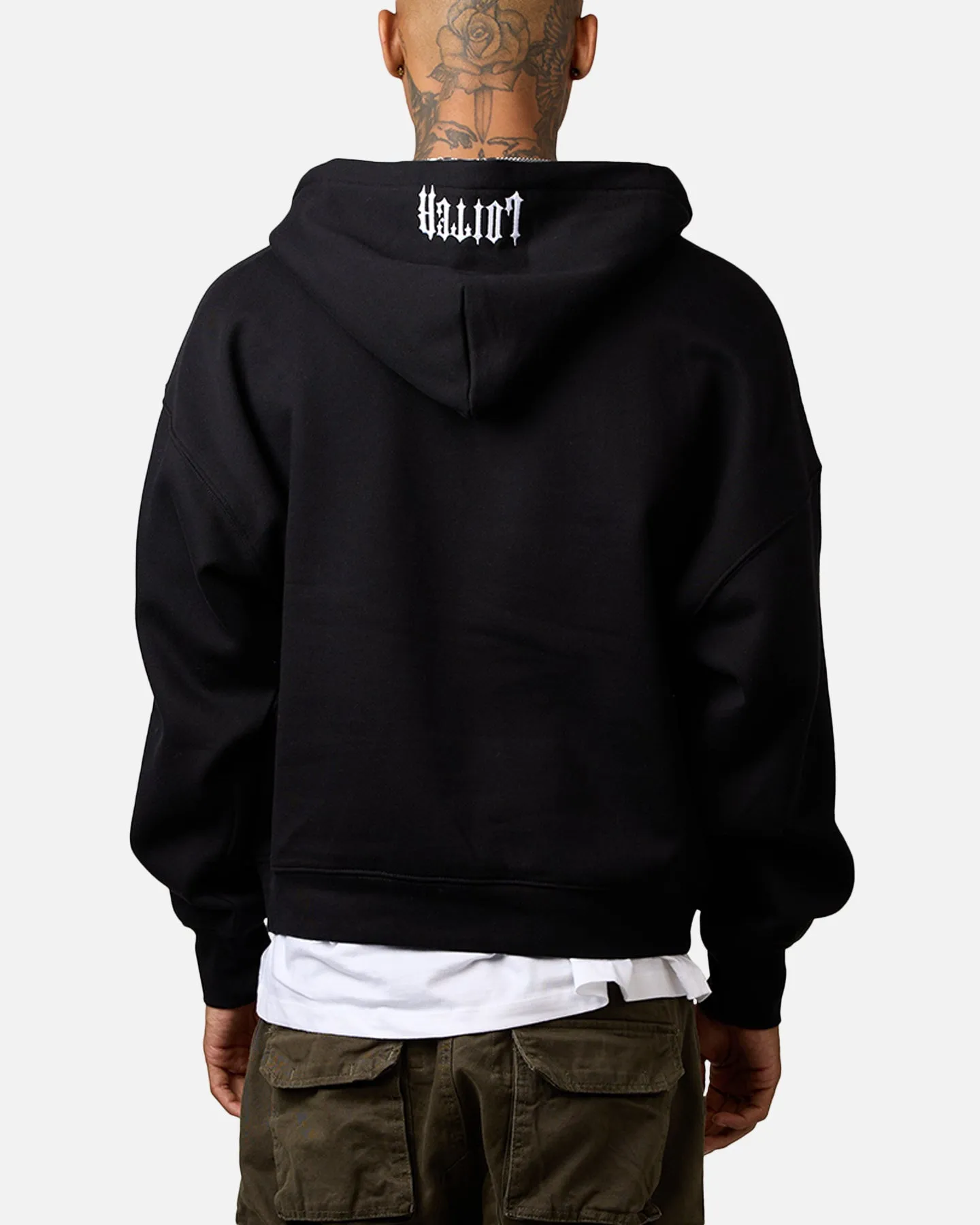 Loiter Rave Rhinestone Hoodie Black