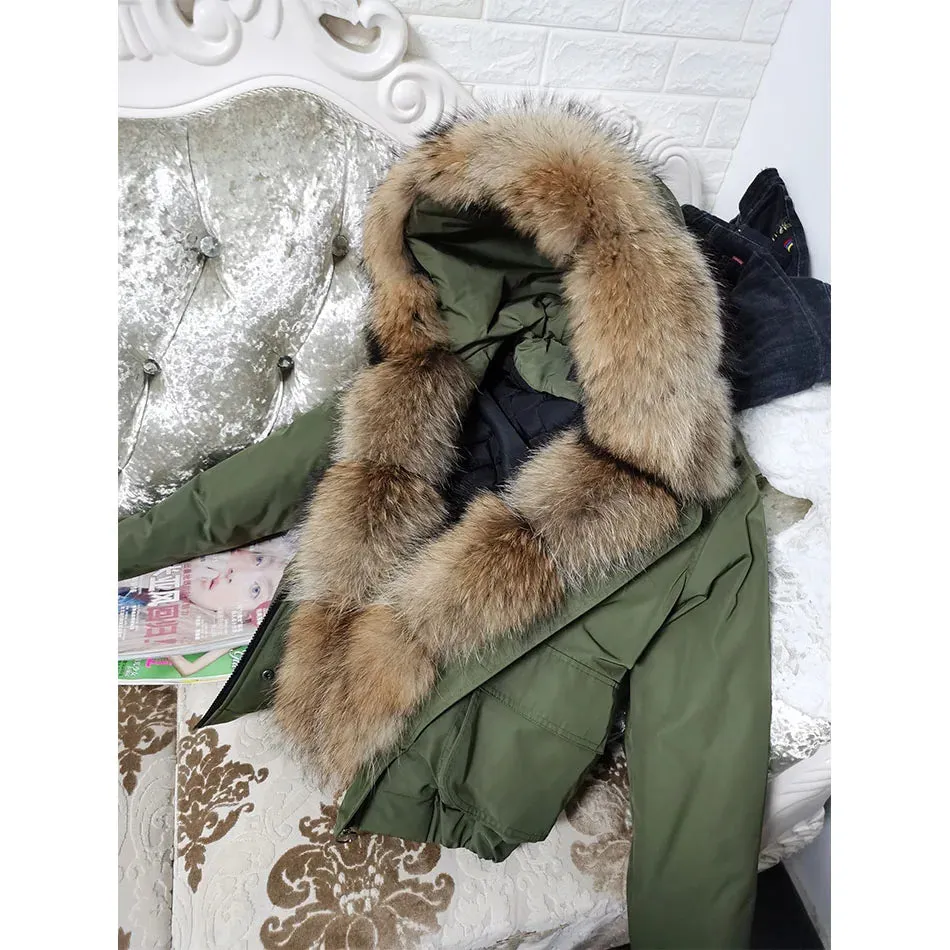 MAOMAOKONG Short Real Fox Fur Coat