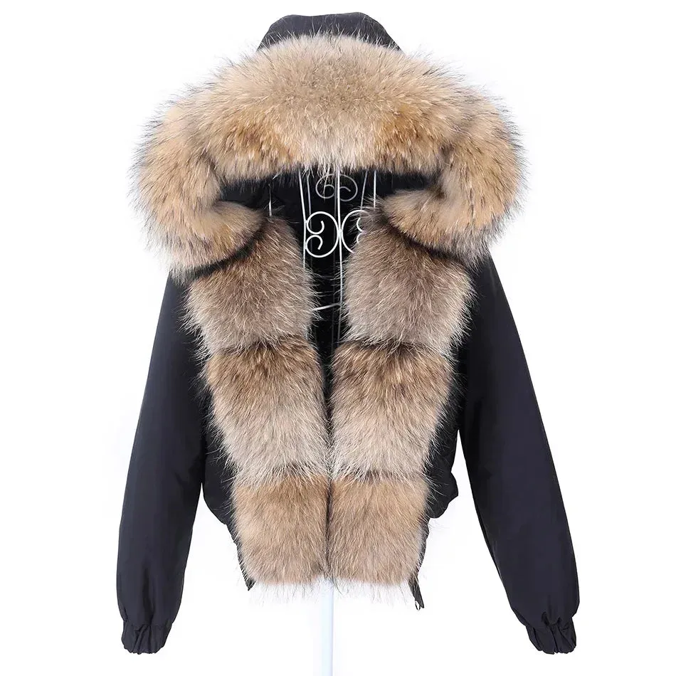 MAOMAOKONG Short Real Fox Fur Coat