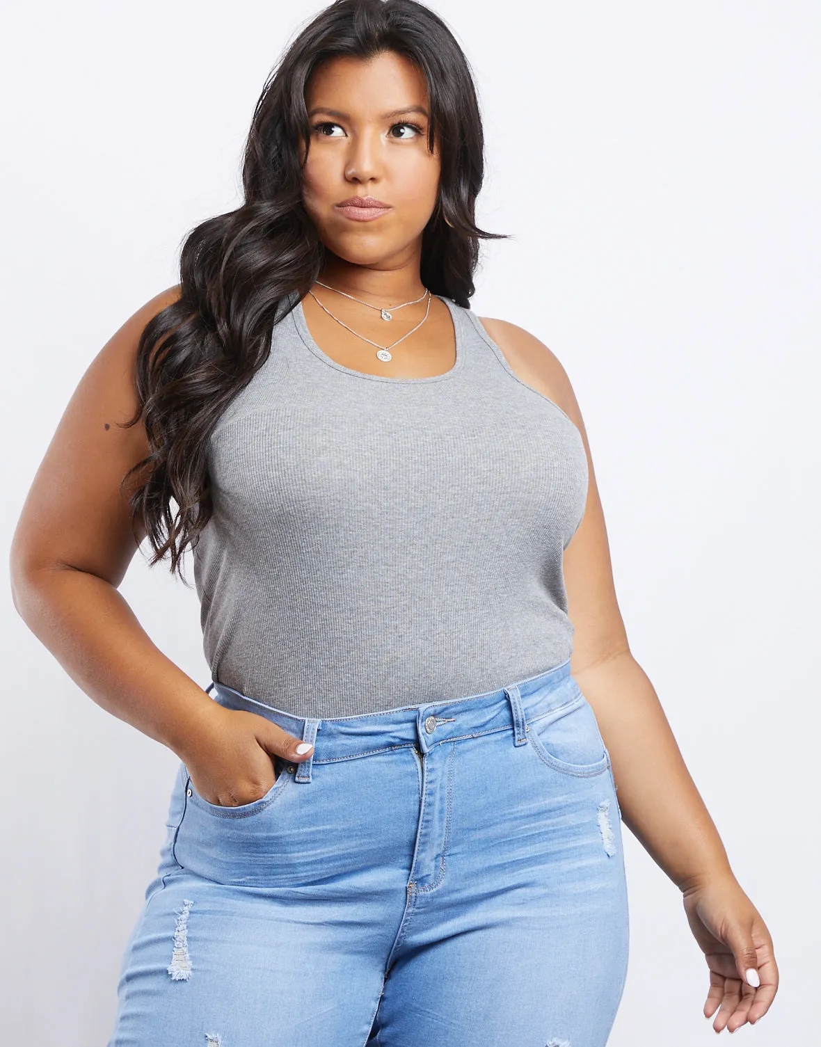 Plus Size Carly Ribbed Knit Tank