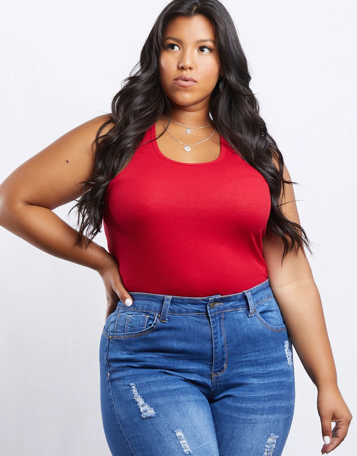 Plus Size Carly Ribbed Knit Tank