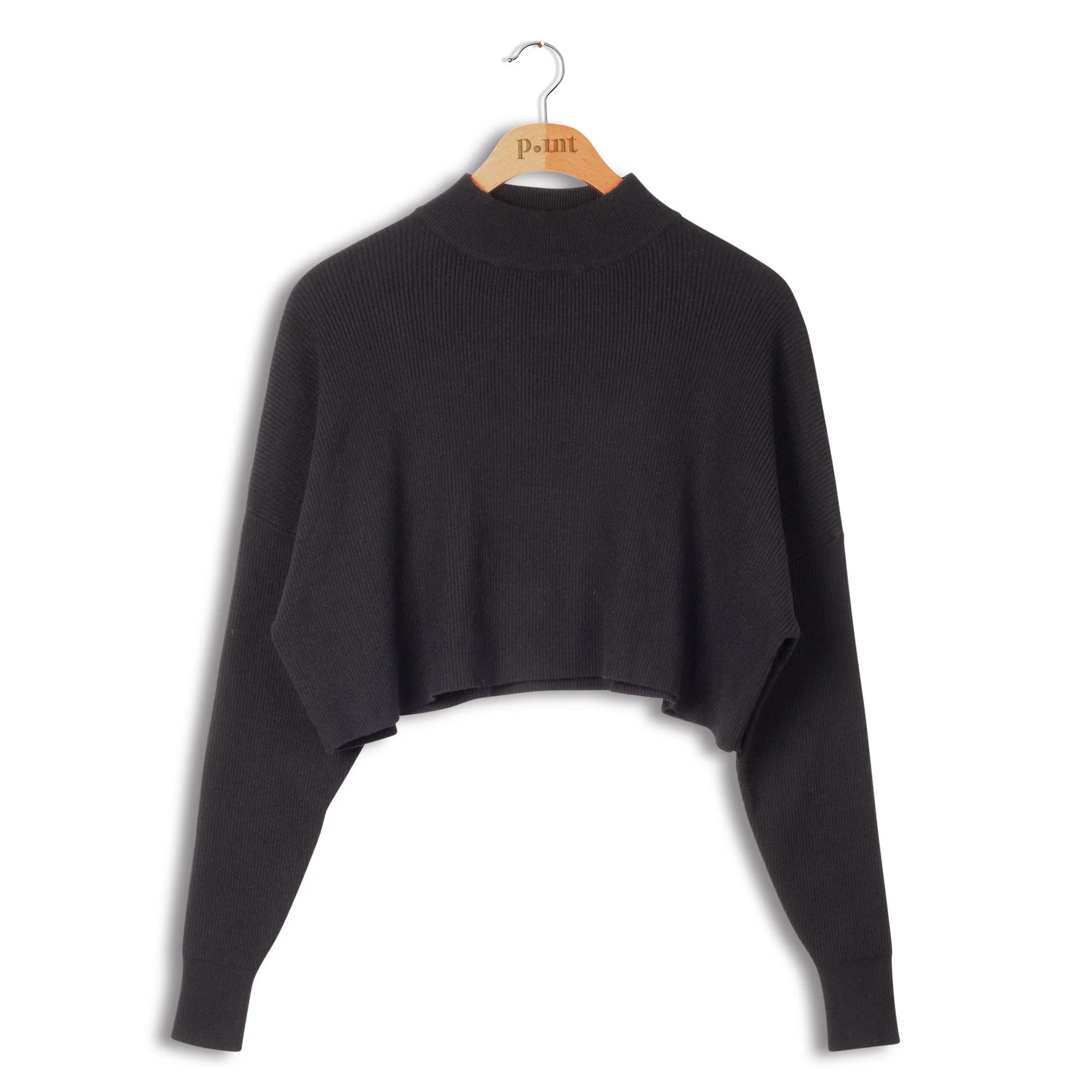 Point Rib Knit Cropped Top