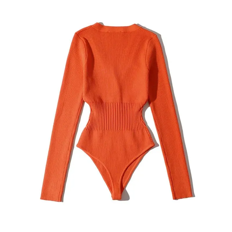 Pre Order:  Slim Waist Long Sleeves Bodysuit
