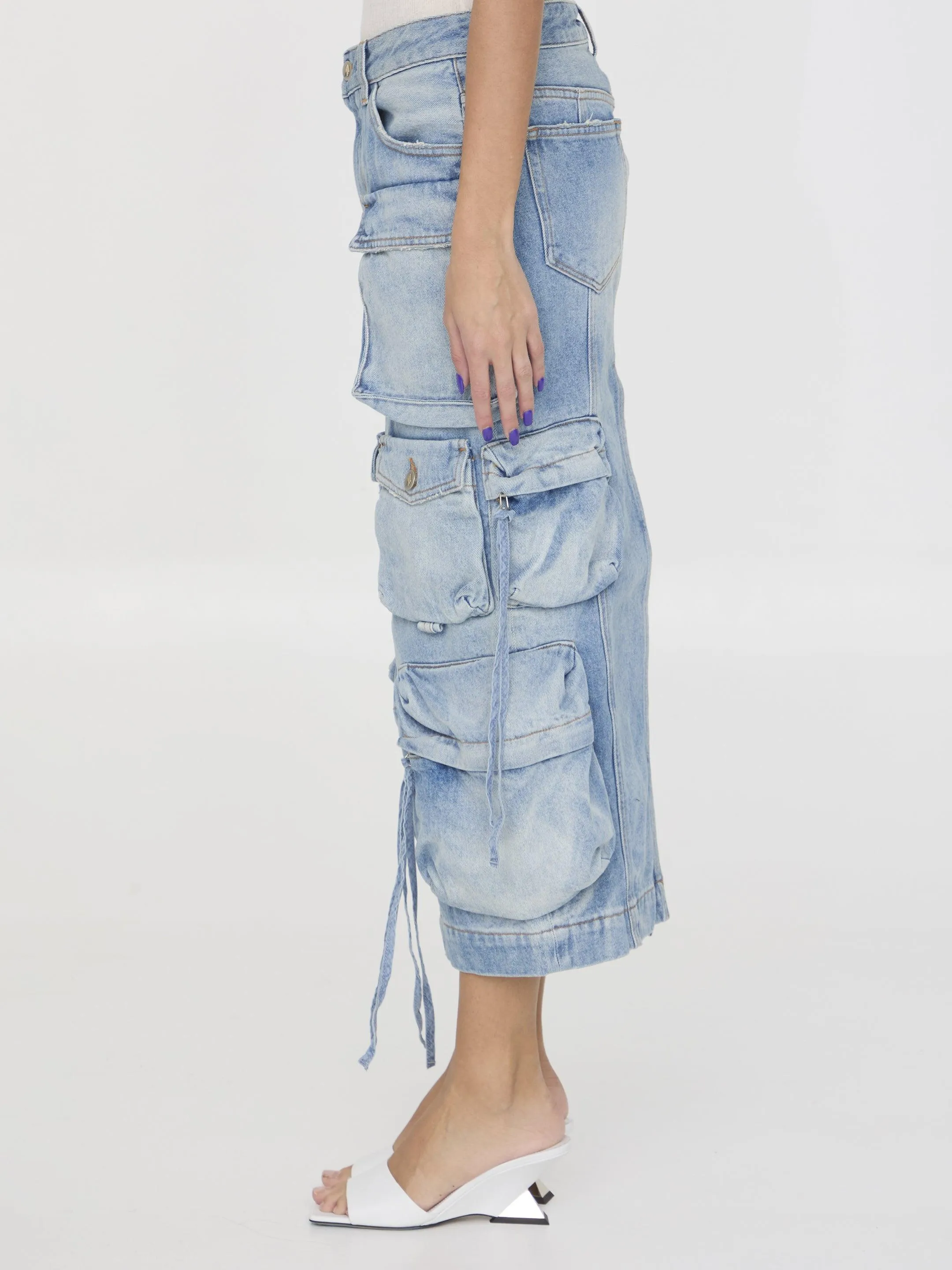 The Attico Cargo Midi Skirt