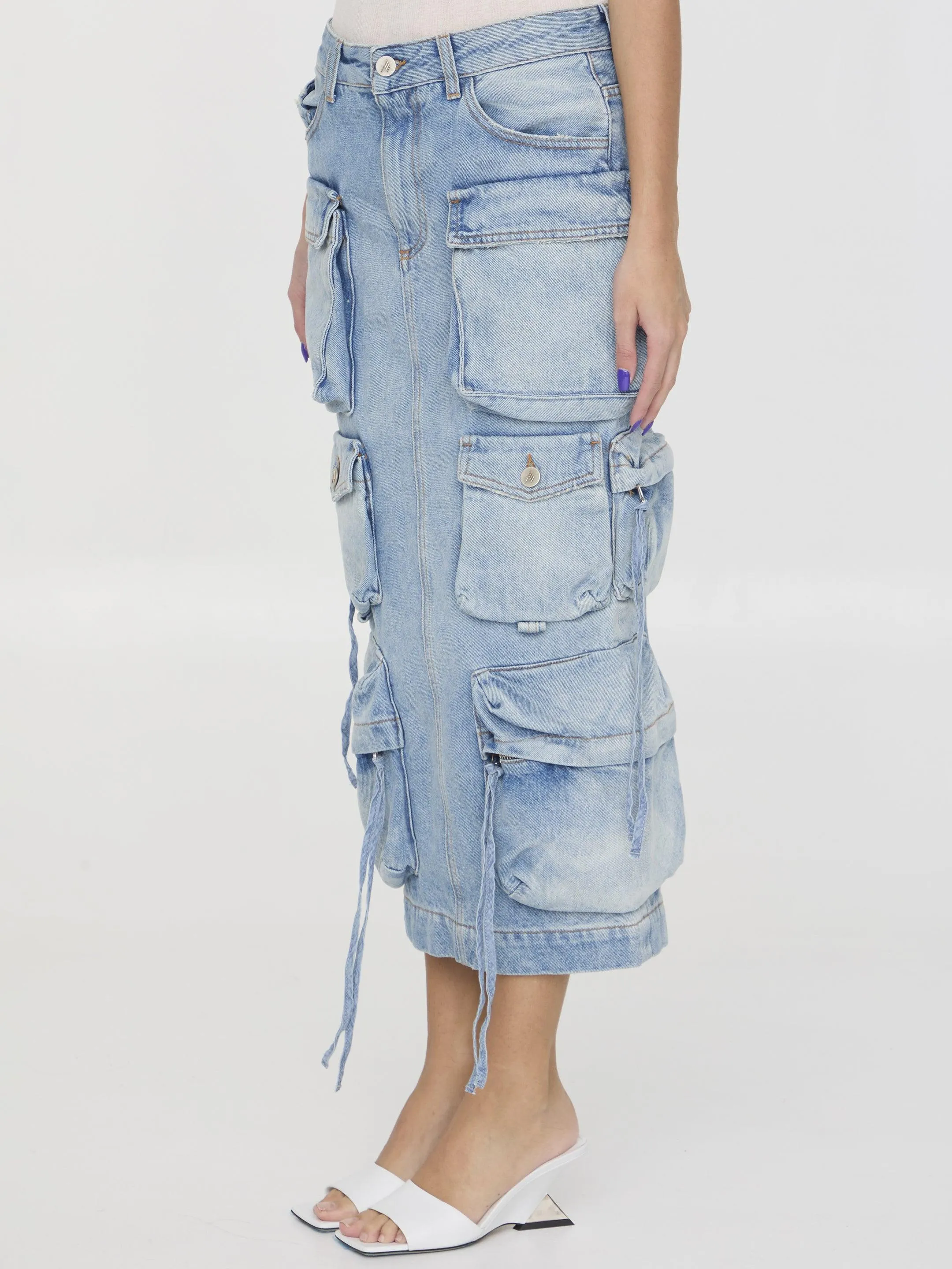 The Attico Cargo Midi Skirt