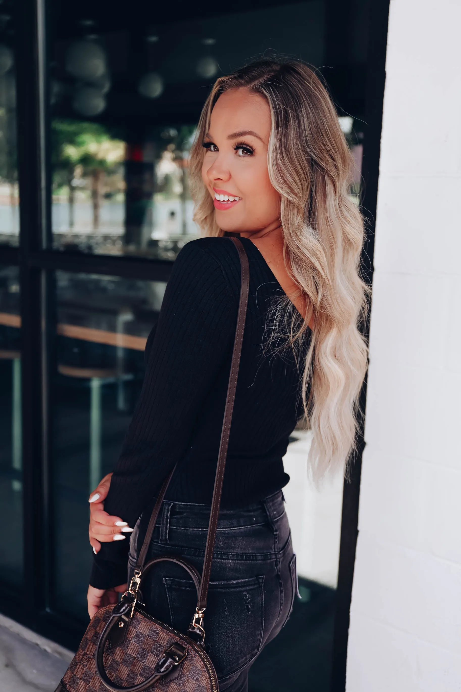 The Basics Ribbed Bodysuit - Black