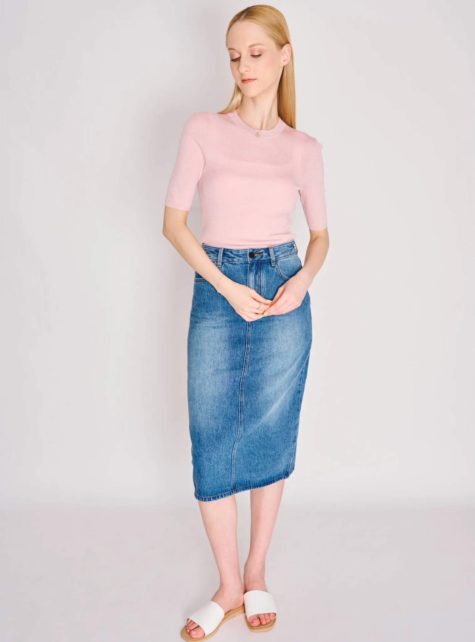 TIMA midi skirt (Light blue)