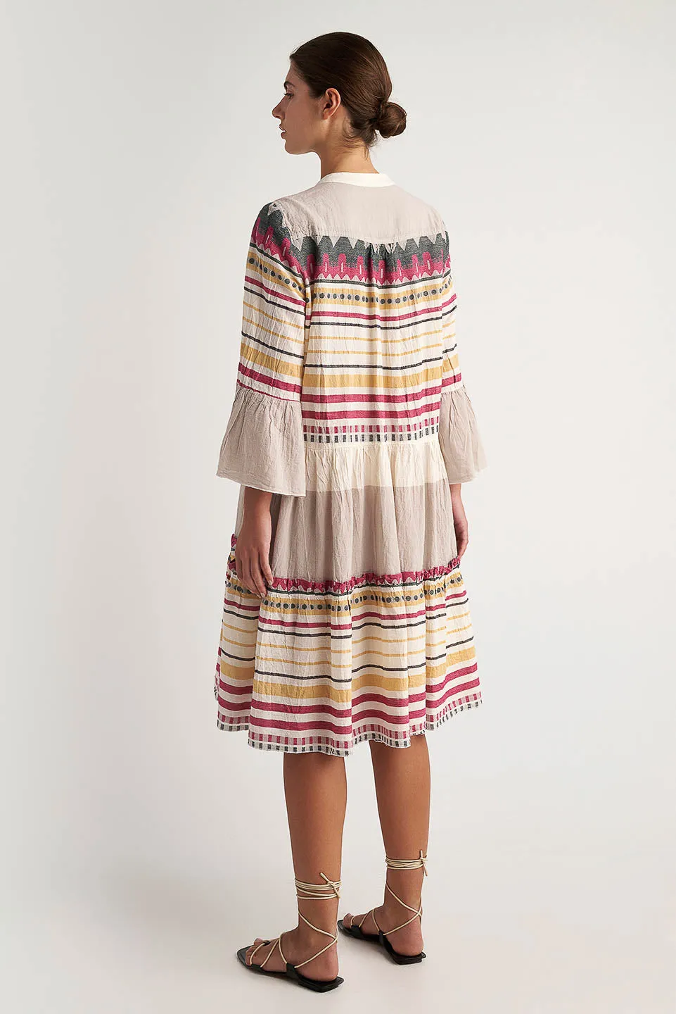 Zakar Midi Dress in Serifos Aqua/Lemon