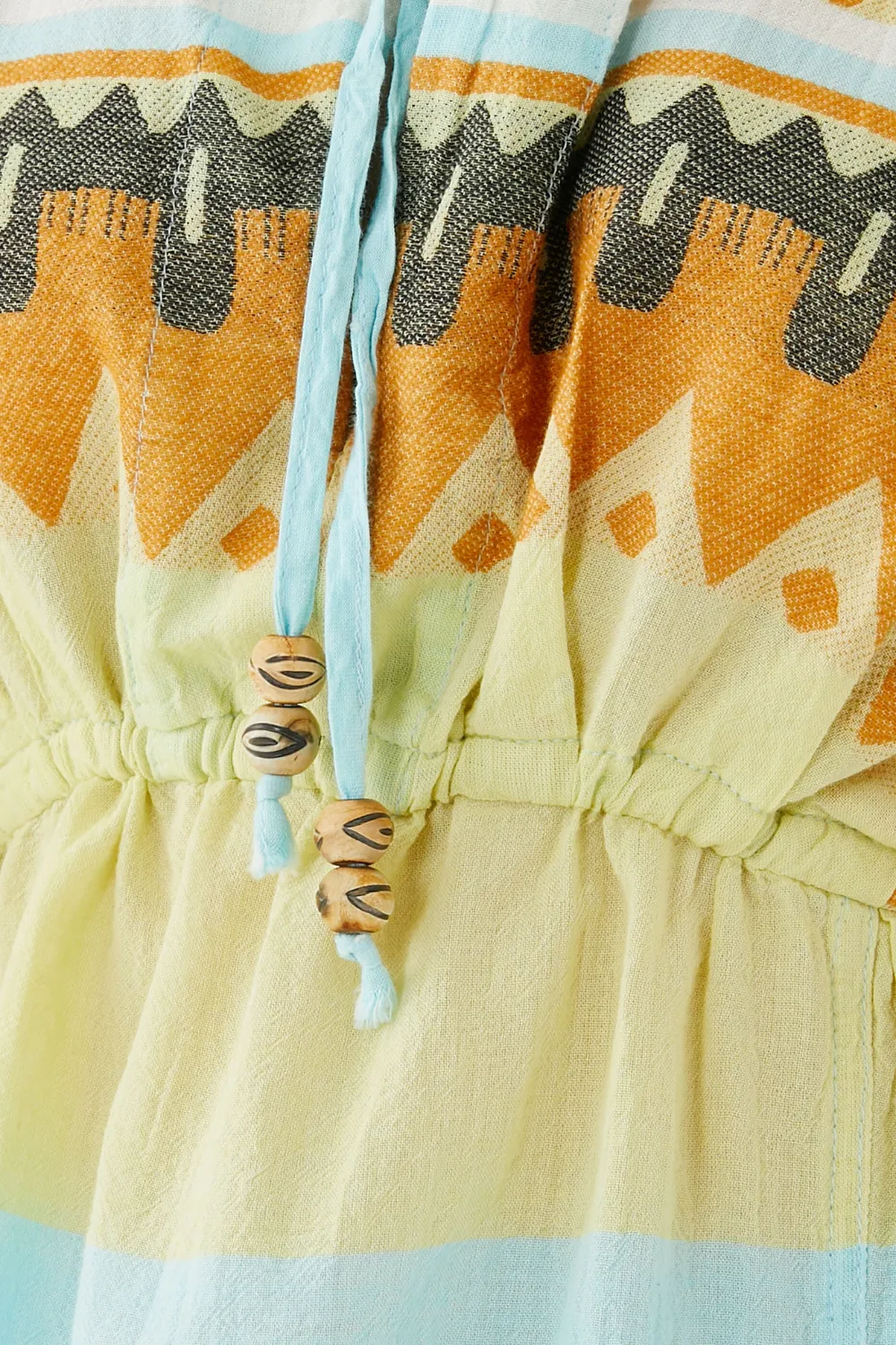 Zakar Midi Dress in Serifos Aqua/Lemon